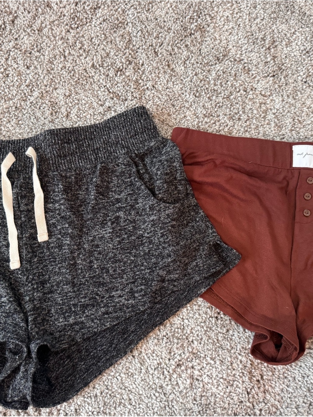 Express Black Marled Knit Lounge Shorts